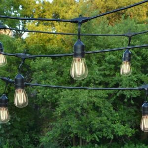 Professional grade landscape bistro lighting kit for patio installation