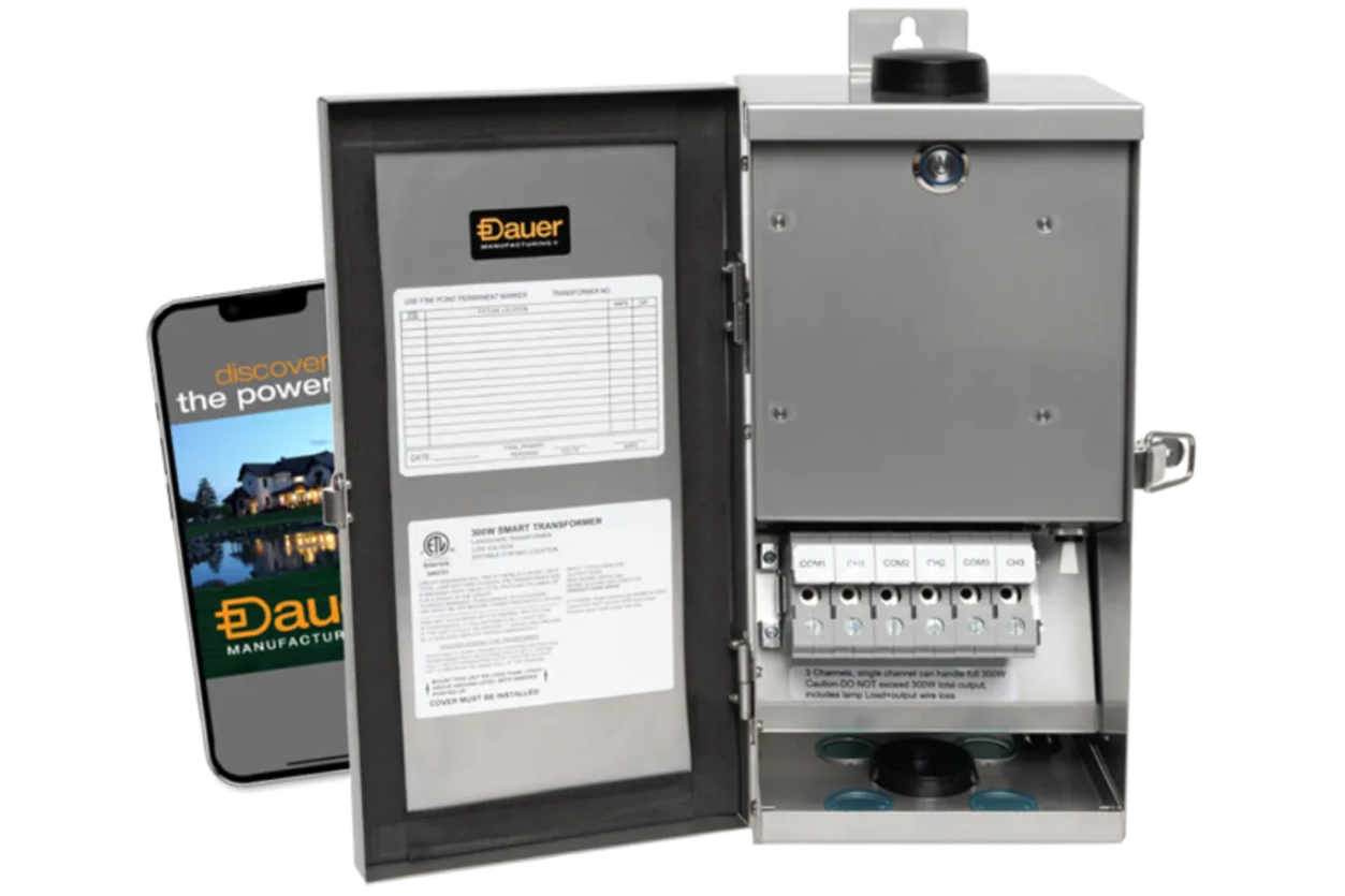 Dauer smart landscape lighting transformer gray medium circuit breakers compact app NEI Distributors North Reading MA.