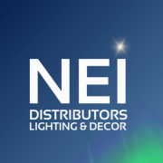 NEI Distributors blue gradient logo white text small star green purple glow NEI Distributors North Reading MA.